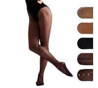 Collants de danse résille professionnels - Simple, avec couture arrière ou avec couture arrière diamantée pour la danse latine, de salon, de jazz et de tap dans des tons caramel grillé et noir, Noir
