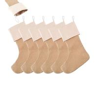 Collants de Noël en toile de jute - 3 pièces de chaussettes de Père Noël, chaussettes de Noël en velours | Collants de Noël suspendus en toile de jute, grands bas de Noël, sac cadeau chaussette per