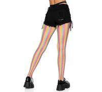 Collants En Réseau Rayés Arc-En-Ciel - Taille Unique - Multicolore