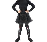 Collants Enfant Jour Des Morts Filles Squelette Os Accessoire De Déguisement