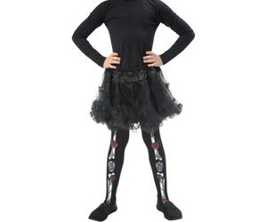 Collants Enfant Jour Des Morts Filles Squelette Os Accessoire De Déguisement