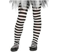 Fiestas Guirca - Collants rayés enfant (3-6 ans) - Bas sorcière pour filles - Blanc/Noir