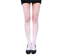 Collants étincelants en forme d'étoile, Strass résille blanc, taille unique