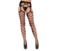 Leg Avenue - Sexy collant résille devant opaque derrière