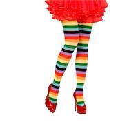 Collants multicolores pour adulte - taille unique, épais, motif arc-en-ciel (Widmann) M