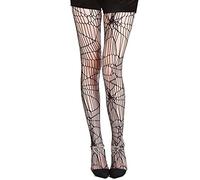 Collants noirs pour femme - Collants ajourés déchirés en maille transparente en dentelle - Bas de sorcière pour cosplay, décoration d'Halloween