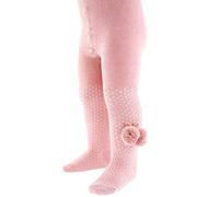 Collants pour bébé fille avec imprimé cœur avec nœud en ruban et pompons en coton riche pour nouveau-né - 5 ans, 3-6 mois
