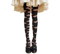 Collants Pour Femme Sexy Imprimé à Rayures CroiséEs Collants Blanc Taille Haute Collant Gainant Collant Extensible Microfibre Effet Toucher Doux Confortable Leggings Lolita Jk 120D