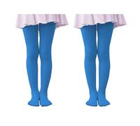 Collants pour garçons et filles, Collants élastiques 80DEN, Collants respirants, Collants filles, Collants de fête, Culotte de carnaval, (FR/ES, Âge, 7 ans, 9 ans, Taille normale, 2 Pair Bleu)