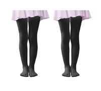 Collants pour garçons et filles, Collants élastiques 80DEN, Collants respirants, Collants filles, Collants de fête, Culotte de carnaval, (FR/ES, Âge, 10 ans, 12 ans, Taille normale, 2 Pair Noir)