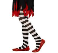 Collants Rayés Blanc Et Noir Fille - Taille: 11-14 Ans (L) Noir