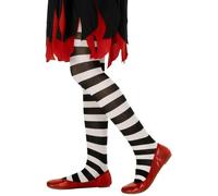 Collants Rayés Blanc Et Noir Fille - Taille: 8-10 Ans (140 Cm) Noir