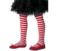Collants Rayés Blancs Et Rouge Enfant Taille Unique Blanc