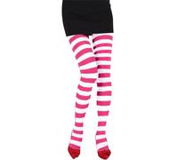 Collants Rayés Colorés Pour Femmes Halloween Et Noël Carnaval Collant Chaud Femme Hiver Extensible Bas Sexy Chic Thermique Leggings Taille Haute Slim Pantalons Fantaisie ( Rose vif,Taille unique )