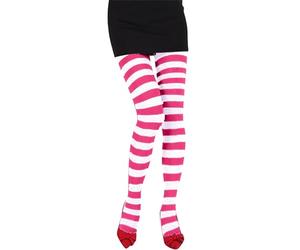 Collants Rayés Colorés Pour Femmes Halloween Et Noël Carnaval Collant Chaud Femme Hiver Extensible Bas Sexy Chic Thermique Leggings Taille Haute Slim Pantalons Fantaisie ( Rose vif,Taille unique )