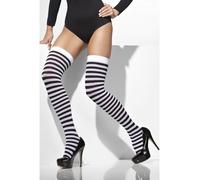 Collants Rayés Noir Et Blanc Accessoire De Costume Pour Femme Taille Unique
