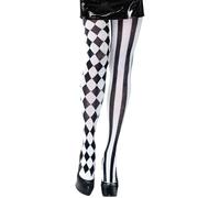 Collants rayés noirs et blancs, accessoires de clown d'Halloween pour filles, bas à rayures pour femmes et adultes, collants serrés à rayures pour Halloween, cosplay (A)