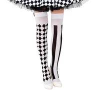 Collants rayés noirs et blancs, accessoires de clown d'Halloween pour filles, bas à rayures pour femmes et adultes, collants serrés à rayures pour Halloween, cosplay (B)