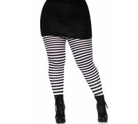 Collants Rayés Noirs Et Blancs Grande Taille Femme - Taille: Xl/2xl (48-52) Noir