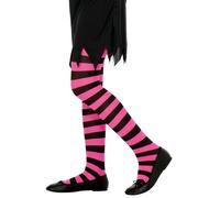 Collants Rayés Roses Et Noirs Enfant - Taille: 8-10 Ans (140 Cm) Noir