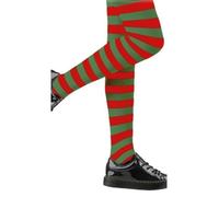 Collants Rayés Verts Rouges - PARTILANDIA 2010, S.L. - TU - Enfant - Eco - Noël - Carnaval