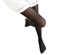 Collants résille ajourés à motifs pour femme avec bandes verticales collant chaud femme extensibles bas sexy en dentelle sculptée rétro collants creux leggings taille haute