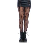 Collants résille croix de nonne grande taille femme XL/XXL