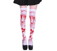 Collants sanglants d'Halloween pour femme, costume d'Halloween pour femme , tenue de clown effrayante, chaussettes de cosplay pour femme, accessoires de bas sanglants, leggings d'horreur avec