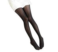 Collants Sculptants Femme Rétro, Collant Sexy Femme Dentelle Mince Sculpté Noeud Bas Collants Chaussettes Creuses Semi-Opaques Extensibles Creux Vintage Bas Résille Sculptée de Mode Pantyhose