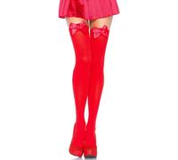 Leg Avenue Nylon sur le Genou avec Nœud Rouge