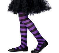 Collants Sorcière Enfant Violet/Noir Noir G