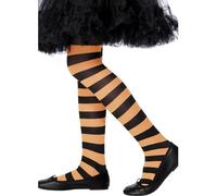 Collants Sorcière Noir/Orange - Taille 6/12 ans