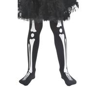 Collants squelette enfant Halloween - Accessoire jambe - Noir - Fille 7-10 ans
