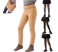 Collants thermiques opaques avec doublure en polaire pour adolescentes et filles - Décontracté - Doublure épaisse et chaude en peluche - Pantalon thermique doux et confortable - Taille haute - Bas