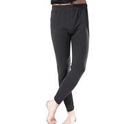 Collants Thermiques pour Hommes sous Vetement Thermique Doublé Polaire Pantalon Legging Chaud d'hiver Velours épais Taille Plus pour Grand Froid Gris foncé XL