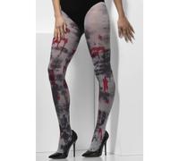 Collants Zombie Gris Avec Taches De Sang Accessoire D'Halloween