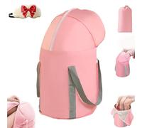 Collapsible Foot Soaking Tub, Foldable Foot Bath Soaking Bag With Knee Cover, With Handles & Storage Bag, 2-Layer Waterproof Foldable Feet Soakings Tubtub, For Home Hotel Camp (Pink)