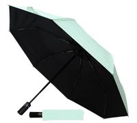 COLLAR AND CUFFS LONDON 80KPH 2 En 1 Ombrelle et Parapluie Pliant Solide Petit Compact - Resistant au Vent Automatique - Wind proof et Robuste - Anti UV - Fibre de Verre - Pliable - Bleu Clair