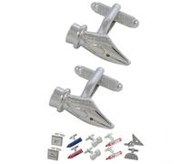 COLLAR AND CUFFS LONDON Boutons de Manchette - avec Boîte - pour Homme Professeur - Plume d'un Stylo - Laiton - Couleur Argent - Prof École Artisanat Calligraphie L'écriture - Une Paire