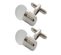 COLLAR AND CUFFS LONDON Boutons de Manchette pour Homme Couleur Argent - avec Boîte - Ampoule - Laiton - Ingénieur Électricien Électrique - Une Paire