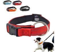 Collar, Magnetic Dog Collar, Double-Layer Fabric with Breathable and Reflective Design, for Comfortable All-Day Wear (Red)