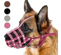 CollarDirect Chien Muselière Berger Allemand Dalmatien Doberman Setter Panier en Cuir Moyenne Grandes Races Noir Marron (L, Rose)