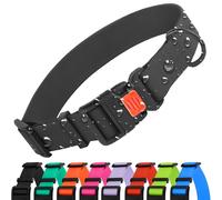 CollarDirect Collier Colorés Imperméables Réglable pour Chien pour Animaux de Compagnie pour Petits et Grands Chiens Rose Noir Bleu Menthe Vert Orange (Noir, 30-40 cm)