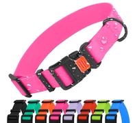 CollarDirect Collier Colorés Imperméables Réglable pour Chien pour Animaux de Compagnie pour Petits et Grands Chiens Rose Noir Bleu Menthe Vert Orange (Rose, 35-45 cm)