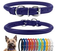 CollarDirect Collier en Cuir pour Chien et Chiot, Rembourré Doux, Fait à la Main pour Petit et Grand Chat - 13 Couleurs (15-18 cm, Violet texturé)