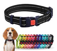 CollarDirect Collier pour Chien Réfléchissant pour Petit et Grand Chien avec Une Boucle à Détachement Rapide - Mâle et Femelle- 48 Options Nylon (Noir, 25-33 cm)
