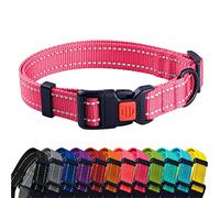 CollarDirect Collier pour Chien Réfléchissant pour Petit et Grand Chien avec Une Boucle à Détachement Rapide - Mâle et Femelle- 48 Options Nylon (Rose, 35-45 cm)