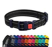 CollarDirect Collier pour Chien Réfléchissant pour Petit et Grand Chien avec Une Boucle à Détachement Rapide - Mâle et Femelle- 48 Options Nylon (Noir, 35-45 cm)