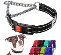 CollarDirect Collier réfléchissant pour Chien Colliers Martingale Boucle à dégagement latéral Chaîne d'entraînement Colliers réglables pour Animaux de Compagnie (41-54 cm, Noir)