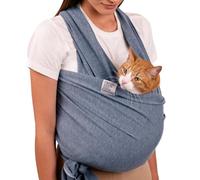 CollarDirect Écharpe de Transport pour Petits Chiens, Chats et Chiots - Anti-Anxiété, Mains Libres, Lavable en Machine - Gris, Standard